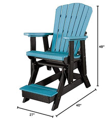 American Furniture Classics OS Home and Office Model 516ARB Fan Back Balcony Glider Made in The USA- Aruba, Black