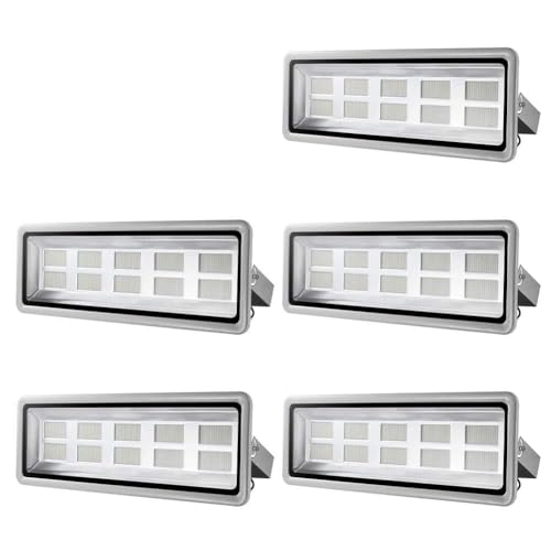 5 Pack 1000W LED Flood Light, Viugreum Waterproof IP65 Outdoor Work Lights, 110V 80000LM Daylight White(6000K), Super Bright Security Floodlights, Wall Lights for Garage, Garden, Yard