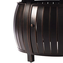 Oakland Living Aluminum 57,0000 BTU 44 in. Round Propane Black Fire Pit Table with Fire Beads, Lid, Propane Tank Cover and Table Fabric Covers in Copper Finish