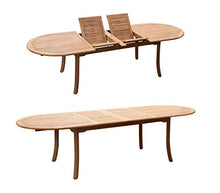 TeakStation 10 Seater Grade-A Teak Wood 11 Pc Dining Set: 118" Double Extension Oval Table and 10 Caranas Chairs (2 Arm & 8 Armless Chairs) #31Ca2602