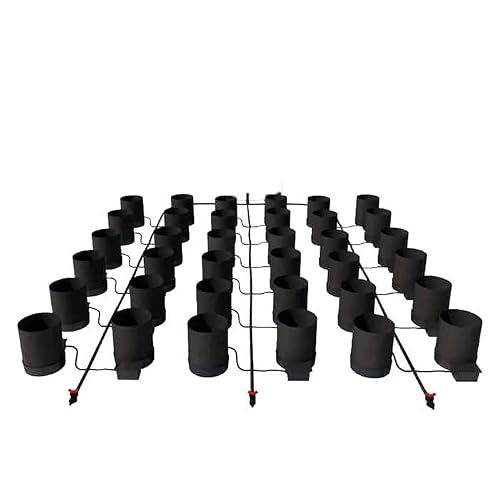 AutoPot 36 Pot GeoPot Systems with 3 Gallon Fabric Pots - Self-Watering, Gravity-Fed Hydroponic Indoor Systems (36Pot with No Tank) Black