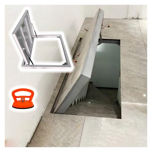 JYHHCYS Large Hidden Crawl Space Access Door, Heavy-Duty Steel Tiled Floor Hatch Entry Door Cover with Mounting Accessories, Outdoor Basement Cellar Door Cover Customizable Size(W 22 x L 39in)