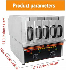 OJHGRDFV 3600W Commercial Smokeless Kebab Grill Machine - 5-Group Electric BBQ Skewer Oven with 50 Skewers & Adjustable Temp, for Indoor Outdoor Camping, Garden Picnic, Seafood Meat Barbecue