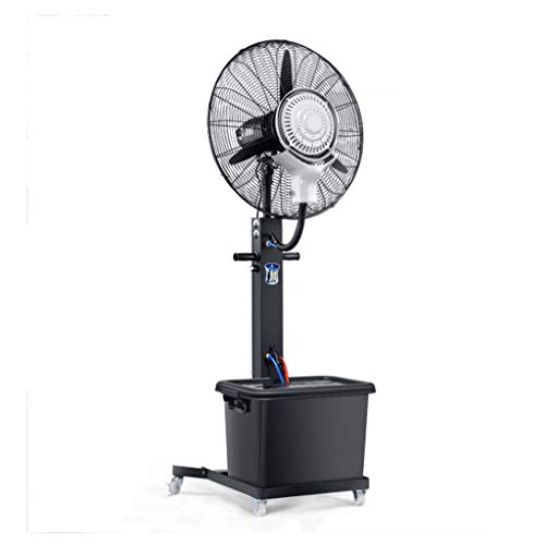 High Power Misting Fan, Adjustable Speed Metal Oscillating Mist Fan Cooling Warehouse Indoor/Outdoor, w/Anti-rollover Wheel - 26"/30" (Fan Blade Diameter: 75cm) (Copper Fan Blade Diameter: 75cm) (Co