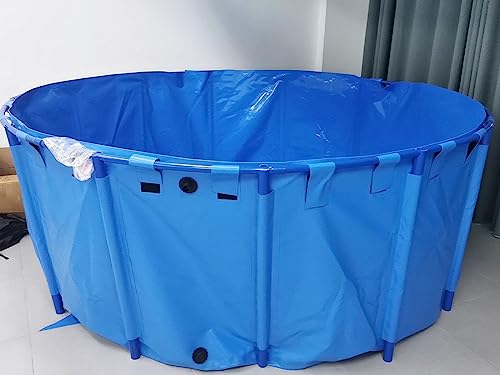 LZMZMQ Framed Round Pool/Large Albercas para Adultos for Backyard/Garden/Home, Diameter 1/1.5/1.8/2/ 2.5/3/ 3.5/4/ 5/6/ 7/8 M Pools Above Ground Blue, Plastic Frame Swim Pools(1x0.6 M/470L/124GAL)