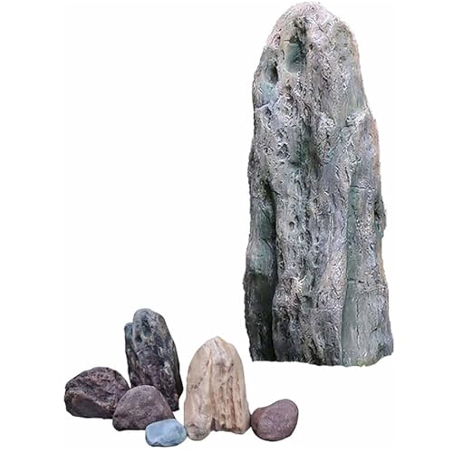 Garden Stones Decorative,Simulated Landscape Rocks,Large Outdoor Hollow Fiberglass Waterproof Cover For Garden Well Cover Decoration,Lightweight Fake Rock Cover,Landscape Rocks Cover(40x35x110cm/15.7x
