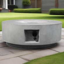 30 Inch Concrete Propane Fire Pit Table with 50,000 BTU Burner for Outdoor Patio Garden Backyard Decor Light Gray