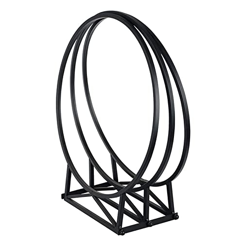Firewood Storage Rack Firewood Rack Round Log Cradle Stacking Log Hoop Firewood Rack Fireplace Wood Storage Holder Indoor/Outdoor for Outdoors (Color : Black, Size : 80X90X25cm) (Black 80X90X25cm)