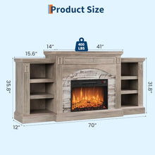 Homhougo Fireplace TV Stand for 80", Farmhouse Wood Entertainment Center