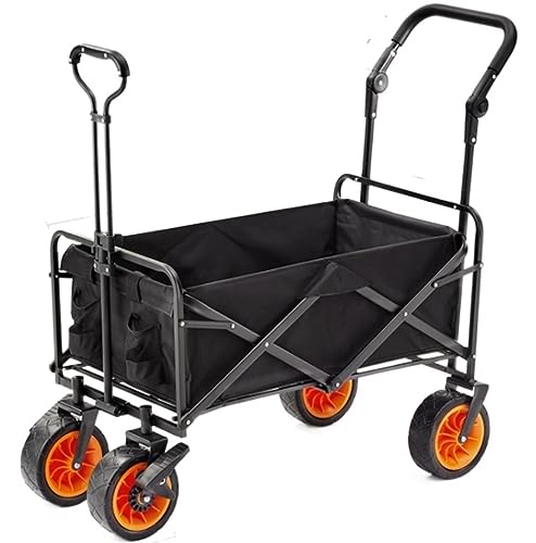 OTQEFTN Camping Trolley Beach Trolley Folding Garden Trolley Cart Heavy Duty Wagon Shopping Cart for Outdoor Camping Fishing Pull Truck Festival Trolley Folding Trolley
