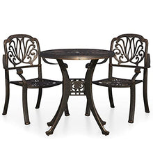 GFRMPORM 3 Piece Cast Aluminum Bistro Set Bronze