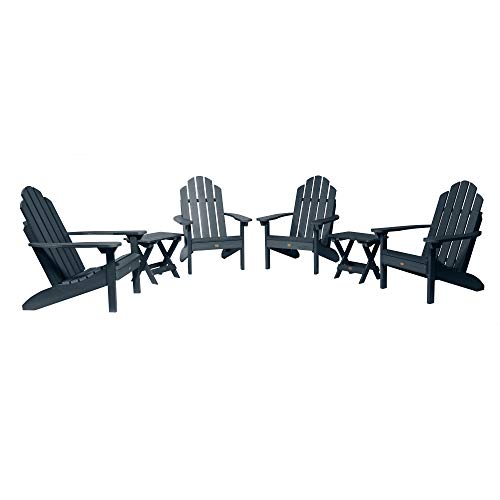 Highwood Adirondack Collection Westport 6pc Set with Folding Side Tables Federal Blue