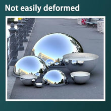 YDJIANCAI 1 Piece Silver Stainless Steel Half Sphere Gazing Ball - Mirror Polished Hollow Hemisphere for Garden Gate, Stair Handrails, and Shopping Mall Wall Decoration(Size:19.68in/50cm)