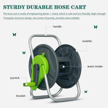 Wall Mounted Hose Rack for Hose Reel, Water Hose Reel, Outdoor Portable Hose Cart, Household Cleaning Hose, Mobile Type (Hose Cart+30m Pipe)
