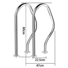 Swimming Pool Handrails 304 Stainless Steel Pool Safety Handrail Tube Wall Thickness 1mm for Garden Backyard Pools/Silver/B (Silver A) (Silver B)