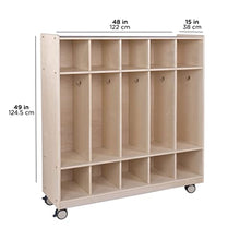 Angeles Mobile 5-Section Locker with Shoe Storage Wooden
