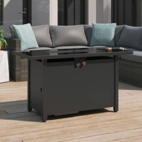 Outdoor Fire Pit Table with Steel Construction and Lid for Patio Use