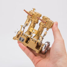 Kafoopolly RW-L2 Mini Steam Engine, Inline Double Cylinder Reciprocating Steam Engine Model for 70-130cm Steamships (Forward and Reverse Rotation/Without Boiler)