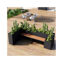 Jingzai202405 Planter Box with Bench Outdoor Bench Flower Box Trough Combination Pot Courtyard Landscape Bed Planting