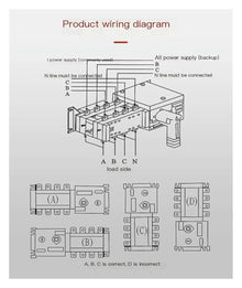 MGMYVDDGVW Dual Power Supply Automatic Transfer Switch Three-Phase Four-Wire Two-Input One-Output Two-Output Converter Manual Switch(2000A)