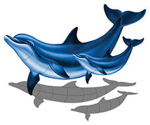 Custom Mosaics, Inc. Double Bottlenose Dolphin with Baby Porcelain Pool Mosaic 39"x26
