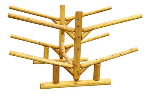 Log Kayak Rack 4 Place Natural Finish