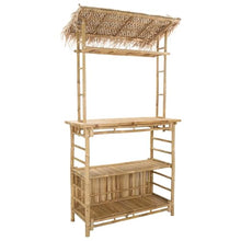 LKJephalotrope Bamboo Outdoor Bar Table with Roof, Natural, 43 x 20 in