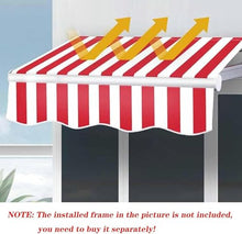 Manual Retractable Awning Door Window Awning Shelter Outdoor Canopy Home Deck Canopy with Manual Crank Handle（Frame Included ）