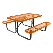COATEDOUTDOORFURNITURE 4Ft Rect Picnic Table, Expanded, Orange, Kids