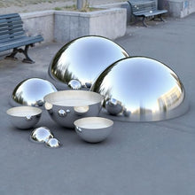 YDJIANCAI 1 Piece Silver Stainless Steel Half Sphere Gazing Ball - Mirror Polished Hollow Hemisphere for Garden Gate, Stair Handrails, and Shopping Mall Wall Decoration(Size:19.68in/50cm)