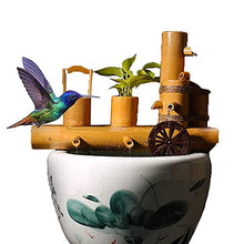 EliteBloom Water Fountain Garden Bird Bath Bamboo Fountain Water Feature Bamboo Fountain Pump Decor Garden Decoration Waterfall Outdoorese Garden Feature Sculptures (60Cm)
