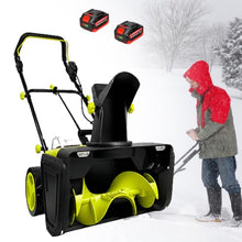 LURECAQING 3500W Cordless Electric Snow Blower, 40V Lithium Battery,20" Path, 10" Depth, 25ft Max Throw, LED Lights, 180° Adjustable Chute,Two-Step Safety Activation, Suitable for Home 2Batteries