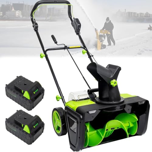 Cordless Snow Blower 3500w,20" Clearing Path,25ft Throw,with Gloves & Goggles,for Driveway,Sidewalk,Deck,Patio