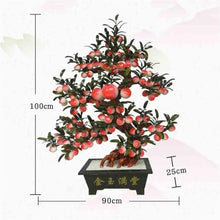 YXIANG56Q Fake Plants Peach Bonsai Ornament Office Desk Home Room Decor Jade 68-Fruit Longevity Tree Bonsai Tree