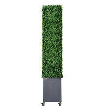 AGPL Artificial Boxwood Hedge Wall with Stainless Steel Planter Box Green 48"W x 12"D x 67"H