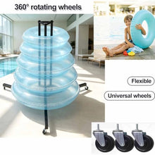 Asiwnshw Pool Organizer for Floats and Toys, Pool Float Holder Storage Rack, Pool Side Organizer Towel Rack with Wheels, Beach Swimming Equipment for Pool, Patio and Garden (Black)