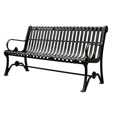 Patio Garden Bench, Heavy-Duty Metal Park Bench, Powder Coated Cast Iron Steel Frame, Outdoor 3-Seater with Backrest for Garden Backyard Lawn Porch Path (Size : 1200mm)