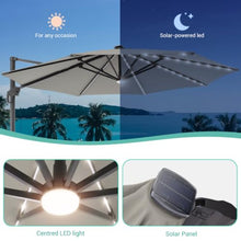 OROTLECT 11 Ft LED Cantilever Outdoor Umbrella With a Base Stand, Patio Offset Aluminum Frame Market Umbrella