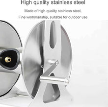 DOIBG Retractable Hose Cart Stainless Steel Garden Hose Reel,Heavy Duty Metal Wall Mount Water Hose Storage Rack-Rack+2m Hose