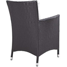 Pemberly Row Patio Dining Chair Set of 4 Espresso and White