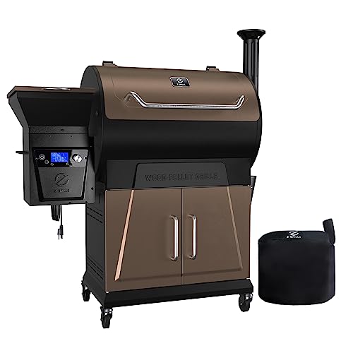 Z GRILLS Pellet Grill Smoker with PID 2.0 Controller, LCD Screen, 2 Meat Probes, 697 sq in Cooking Area, Huge Storage Cabinet, Rain Cover Bronze