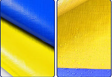 HYHMJ-Reinforced Tarp Sheet Cover 0.32mm Thick Outdoor Cover Canopy Tear Proof Plastic PE Poly Tarp Pergolas Gazebos Flower Stand Shelter Tent,Blue Yellow,6.7x8.8m