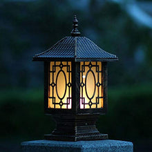 ZEELYDE Post Lights Outdoor,Retro Style Countyard Fence Wall Lamp Waterproof Outdoor Post Column Headlights Villa Balcony Garden Lights