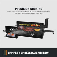 Oklahoma Joe’s Laredo Series 1100 Offset Charcoal Smoker and Grill with 1100 sq. in. Cooking Area in Black