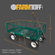 FARM-TUFF Heavy-Duty Metal Mesh Garden Wagon, 48" x 24" - 800Lb Capacity Utility Cart with Pneumatic Tires, Fold-Down Sides & Powder-Coated Frame for Hauling Heavy Materials