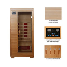 Blue Wave Radiant Saunas BSA2400 1-2 Person Hemlock Ceramic Infrared Sauna Brown