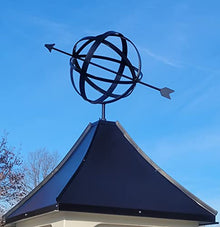 Accentua Monterey Cupola with Armillary, 24 in. Square, 54 in. High, White and Black