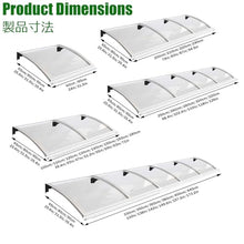 Patio Awning Canopy Outdoor Durable Polycarbonate UV Rain Snow Shield 65x140cm for Door Windows Exterior