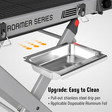 Feasto Portable Gas Grill with Foldable X-Frame Cart for Tailgating, Gray