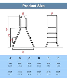 errzom Double Sided Above Ground Pool Ladder, Pool Step Ladder for Above Ground Pools, Deck Ladder with Slip-Resistant Steps, Supports 500 LBS - for 52'' Above Ground Pools, Pool Stairs